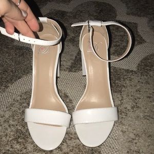 White chunky heel